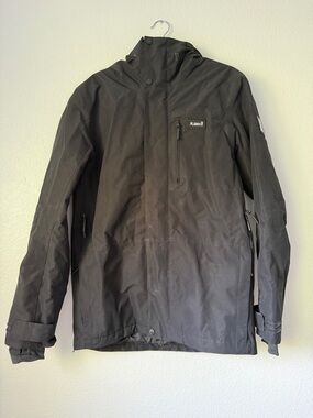 Planks Black Men's Ski & Snowboard Hooded Jacket